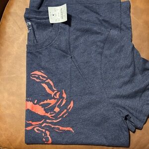 J. Crew Navy T-Shirt with Coral Crab Design